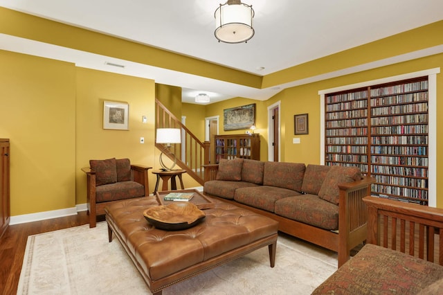 582 Summit Ave, Saint Paul, MN 55102 - living room with stairway and wood finished floors
