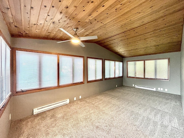 1414 Danube Rd, Fridley, MN 55432 - unfurnished sunroom with a baseboard heating unit and vaulted ceiling