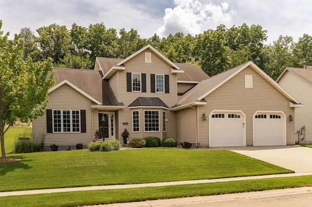 2944 Mayowood Common Cir SW, Rochester, MN 55902 - traditional-style house with an attached garage, driveway, a front yard, and a shingled roof