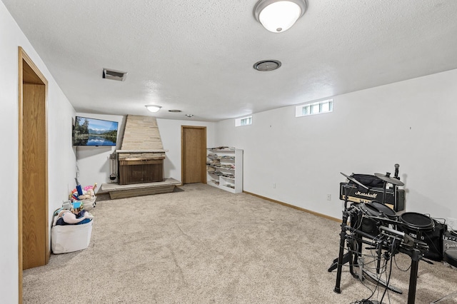 1281 Minnehaha Pkwy, Minneapolis, MN 55419 - rec room with a textured ceiling and carpet flooring