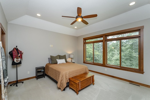 4089 Stone Point Dr NE, Rochester, MN 55906 - bedroom with light colored carpet, recessed lighting, and a ceiling fan