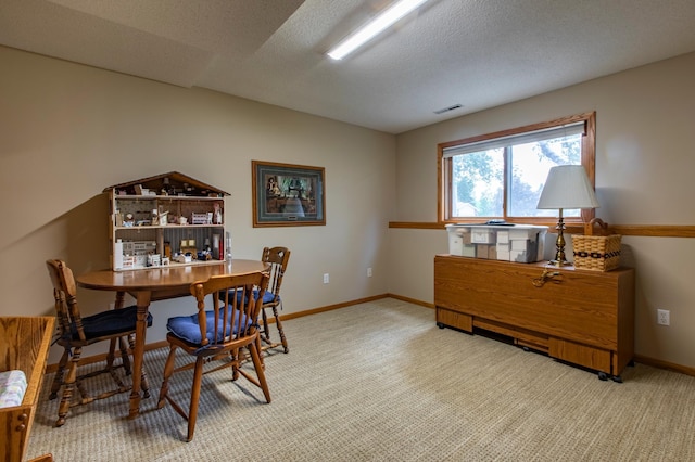 5551 Nancy Ln NW, Rochester, MN 55901 - dining area featuring light carpet and a textured ceiling