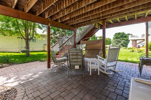 5551 Nancy Ln NW, Rochester, MN 55901 - view of patio featuring stairs