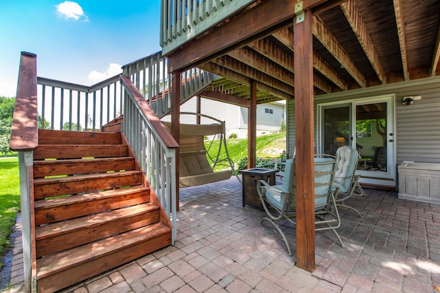 5551 Nancy Ln NW, Rochester, MN 55901 - view of patio featuring stairway