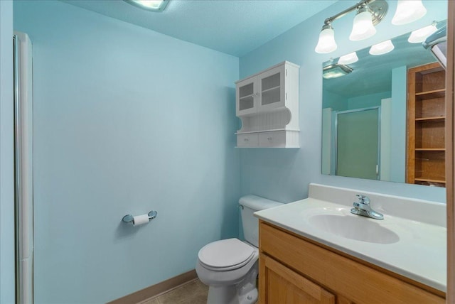 2694 State Road 64, Forest Twp, WI 54013 - full bath with vanity, a shower with shower door, and tile patterned floors