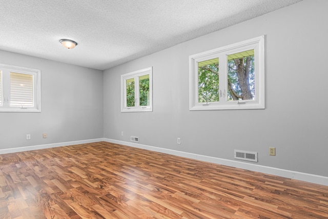 8210 Red Oak Dr, Mounds View, MN 55112 - empty room featuring healthy amount of natural light, wood finished floors, and a textured ceiling