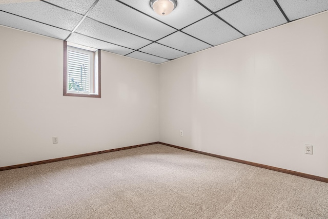 8210 Red Oak Dr, Mounds View, MN 55112 - below grade area with carpet flooring and a drop ceiling