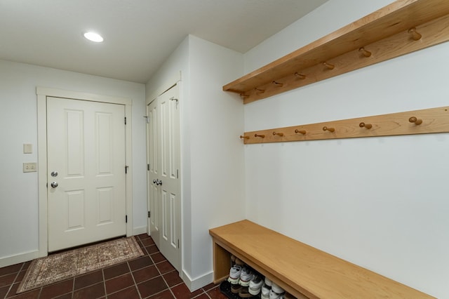 290 Wimbledon Hills Dr SW, Rochester, MN 55902 - mudroom with dark tile patterned floors and recessed lighting