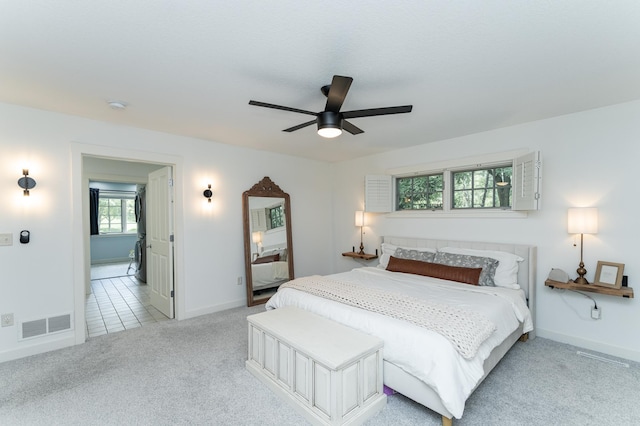 290 Wimbledon Hills Dr SW, Rochester, MN 55902 - bedroom featuring light carpet and ceiling fan