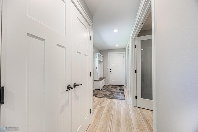 407 6th St NE, Barnesville, MN 56514 - hall featuring light wood-type flooring and recessed lighting