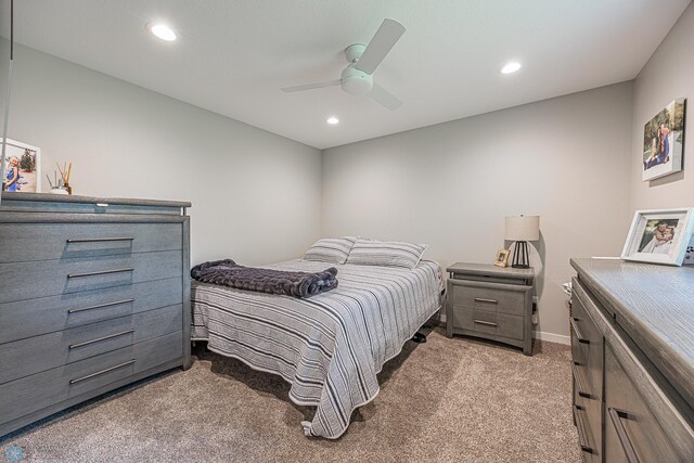 407 6th St NE, Barnesville, MN 56514 - carpeted bedroom featuring ceiling fan and recessed lighting