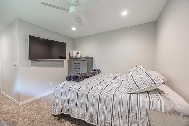 407 6th St NE, Barnesville, MN 56514 - carpeted bedroom featuring a ceiling fan and recessed lighting