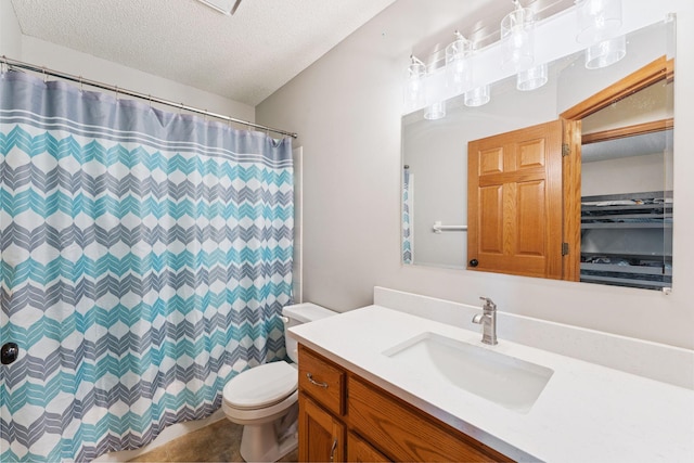 9055 Regent Pkwy, Brooklyn Park, MN 55443 - bathroom with a textured ceiling, vanity, and curtained shower