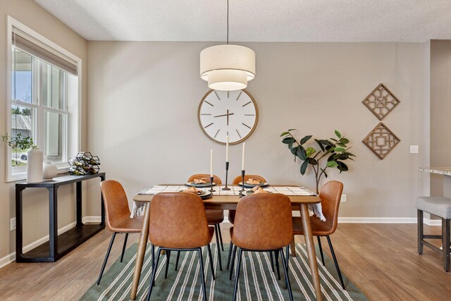 5053 Sunstream Ln, Woodbury, MN 55129 - dining room featuring light wood-style floors and a textured ceiling