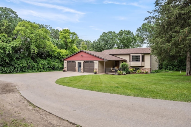 13326 Mallard Dr SE, Becker Twp, MN 55308 - split level home with driveway, a garage, a front lawn, and a shingled roof