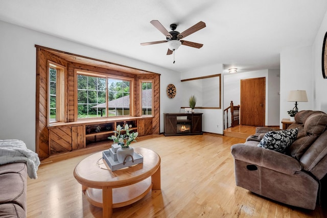 13326 Mallard Dr SE, Becker Twp, MN 55308 - living area with a ceiling fan and light wood finished floors