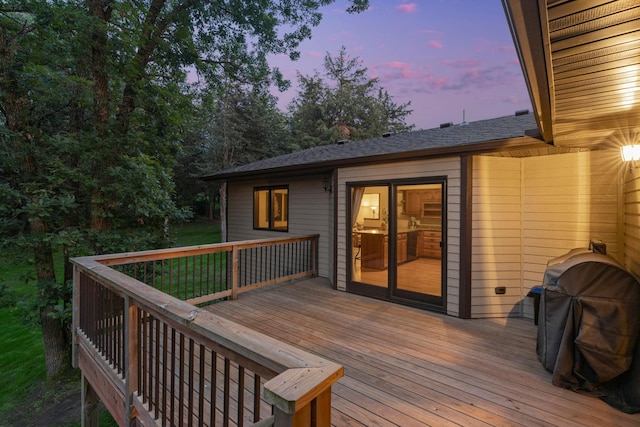 13326 Mallard Dr SE, Becker Twp, MN 55308 - wooden terrace featuring a grill