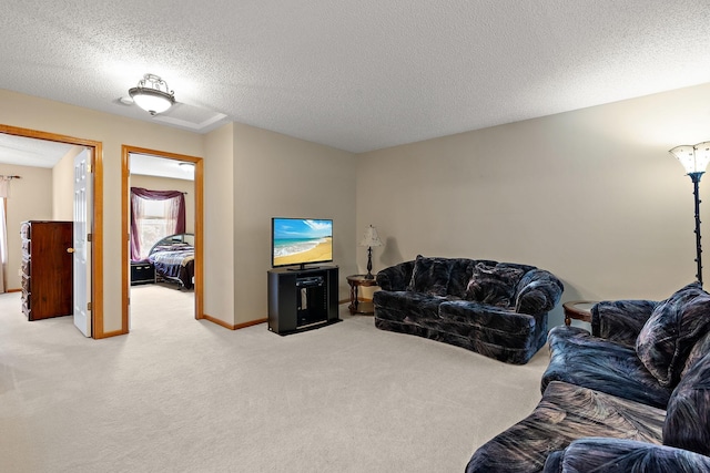 4543 Bloomberg Cir, Inver Grove Heights, MN 55076 - living room with light carpet and a textured ceiling