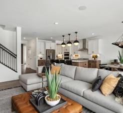 14560 106th Pl N, Maple Grove, MN 55369 - living room featuring stairway
