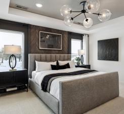 14560 106th Pl N, Maple Grove, MN 55369 - bedroom with a raised ceiling, a chandelier, and recessed lighting