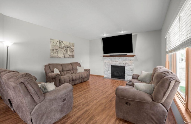 10695 184th Ave NW, Elk River, MN 55330 - living room with wood finished floors and a fireplace