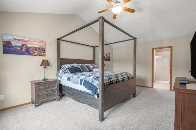 10695 184th Ave NW, Elk River, MN 55330 - bedroom featuring light colored carpet, lofted ceiling, and a ceiling fan