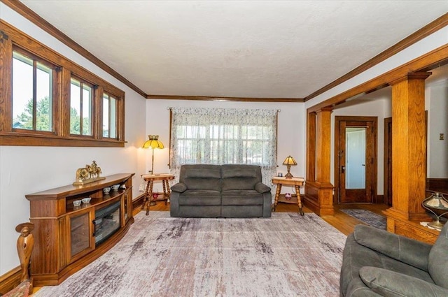 2014 5th St, Superior, WI 54880 - living room with wood finished floors and crown molding