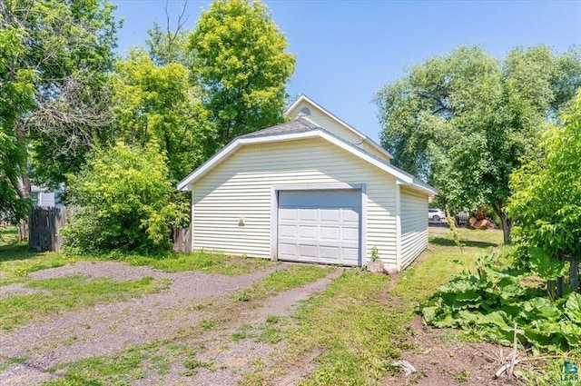 2014 5th St, Superior, WI 54880 - detached garage with dirt driveway