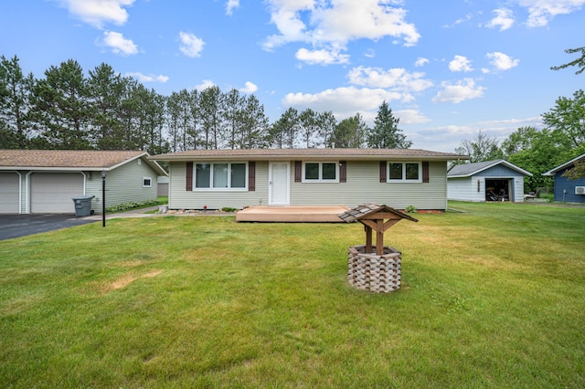 3661 Riley Rd, Rice Lake Twp, MN 55803 - ranch-style house featuring a front lawn and an outbuilding