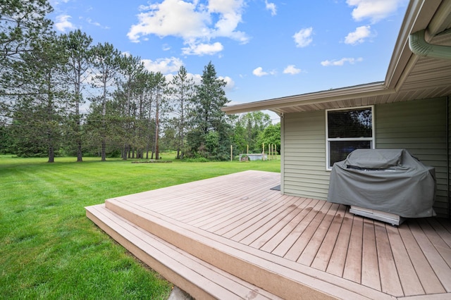 3661 Riley Rd, Rice Lake Twp, MN 55803 - deck featuring a lawn and grilling area