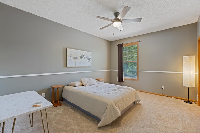 9605 Scott Cir N, Brooklyn Park, MN 55443 - bedroom featuring carpet, a textured ceiling, and ceiling fan