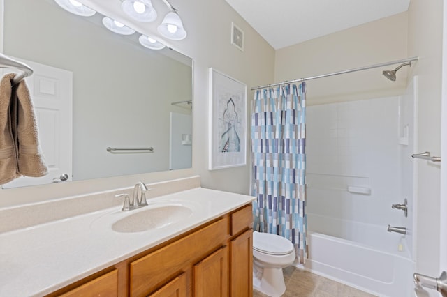 9605 Scott Cir N, Brooklyn Park, MN 55443 - bathroom featuring vanity, shower / bath combination with curtain, and tile patterned floors