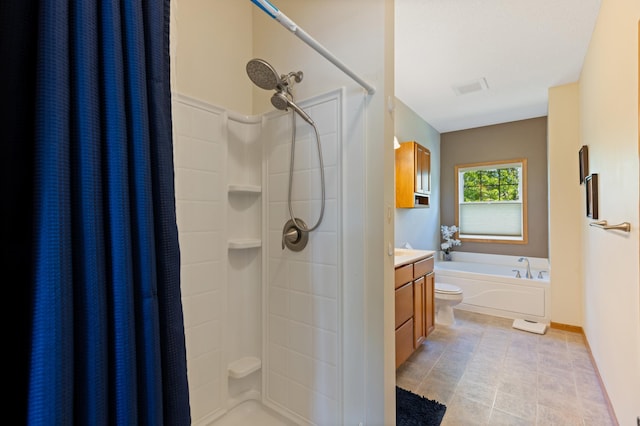 9605 Scott Cir N, Brooklyn Park, MN 55443 - full bath with vanity, curtained shower, and a garden tub