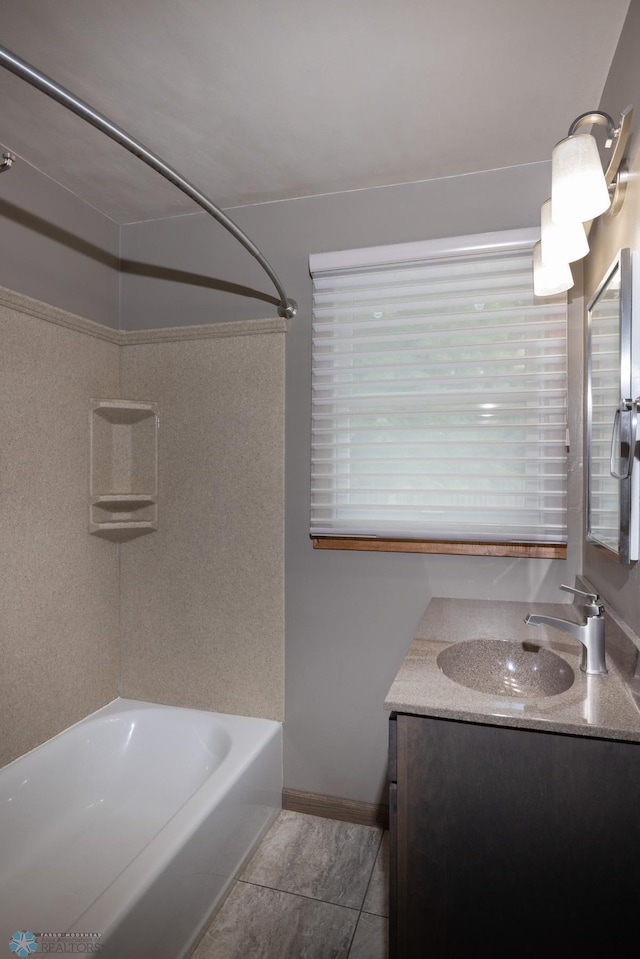2510 10th St N, Fargo, ND 58102 - full bath featuring vanity, bathtub / shower combination, and tile patterned floors