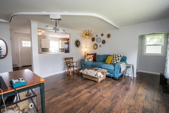 1109 Adams St, Mankato, MN 56001 - living area featuring wood finished floors and baseboards