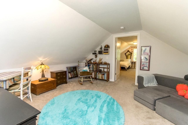 1109 Adams St, Mankato, MN 56001 - living area featuring lofted ceiling and carpet
