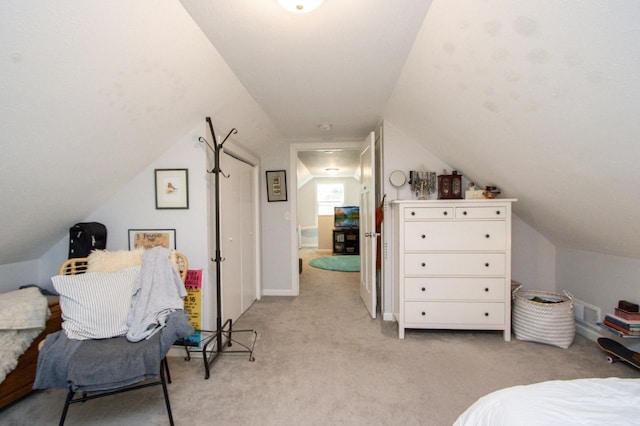 1109 Adams St, Mankato, MN 56001 - bedroom with light carpet and lofted ceiling