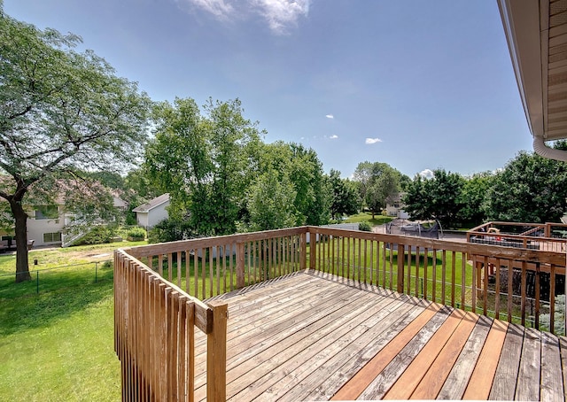 775 Leon St, Jordan, MN 55352 - wooden terrace featuring view of wooded area