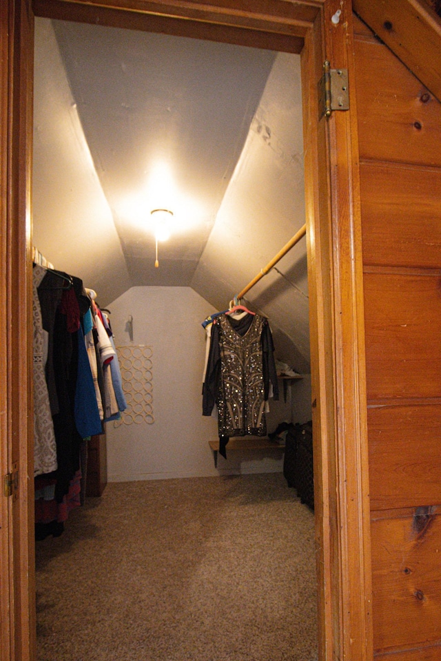 624 Garfield Ave, North Mankato, MN 56003 - walk in closet with lofted ceiling and carpet flooring