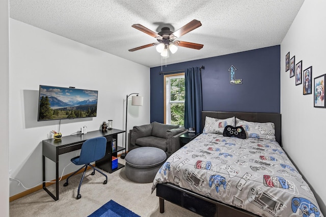 13433 Brick Path, Rosemount, MN 55068 - carpeted bedroom featuring a ceiling fan, a textured ceiling, and an office area