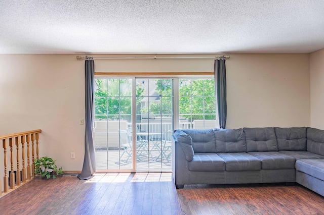 7639 Nicholas Way, Chanhassen, MN 55317 - living room with plenty of natural light, wood finished floors, and a textured ceiling