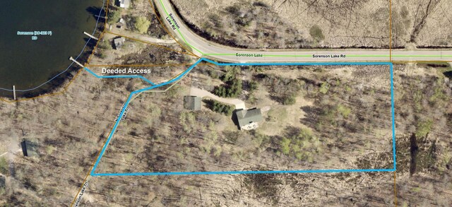 11715 Sorenson Lake Rd, Merrifield, MN 56465 - aerial map of property and surrounding area featuring property parcel outlined