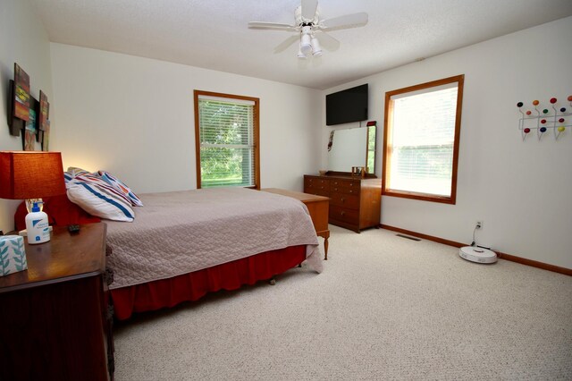 11715 Sorenson Lake Rd, Merrifield, MN 56465 - bedroom with carpet flooring and a ceiling fan