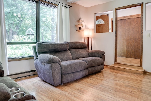 7771 Odean Ave NE, Otsego, MN 55330 - living room with healthy amount of natural light, light wood finished floors, and a baseboard radiator