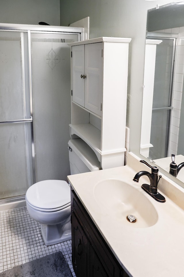 7771 Odean Ave NE, Otsego, MN 55330 - full bath with vanity, a shower stall, and tile patterned flooring
