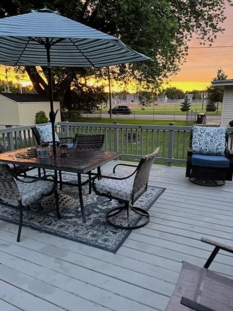 1073 Allen Ave W, Saint Paul, MN 55118 - wooden deck featuring outdoor dining area