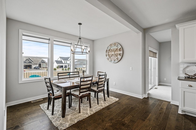 2301 Kester Ave NE, Saint Michael, MN 55376 - dining space featuring dark wood-style flooring, plenty of natural light, and a chandelier