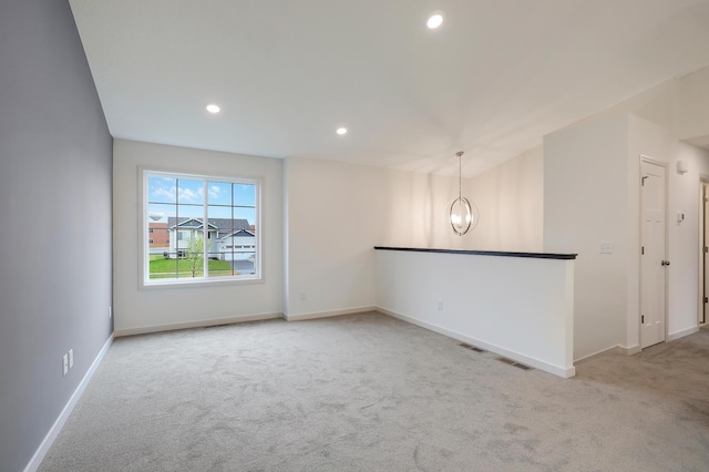 37554 Greenwich Ct, North Branch, MN 55056 - carpeted empty room featuring a chandelier and recessed lighting
