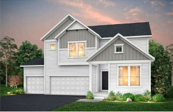 14500 106th Pl N, Maple Grove, MN 55369 - craftsman inspired home featuring board and batten siding, asphalt driveway, and an attached garage