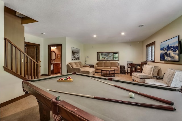 860 Prairie Meadows Dr, Hudson, WI 54016 - rec room with carpet, billiards, and recessed lighting
